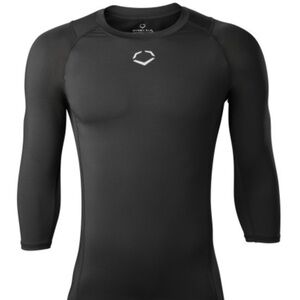 Men's Black Compression Performance Mid Sleeve Shirt